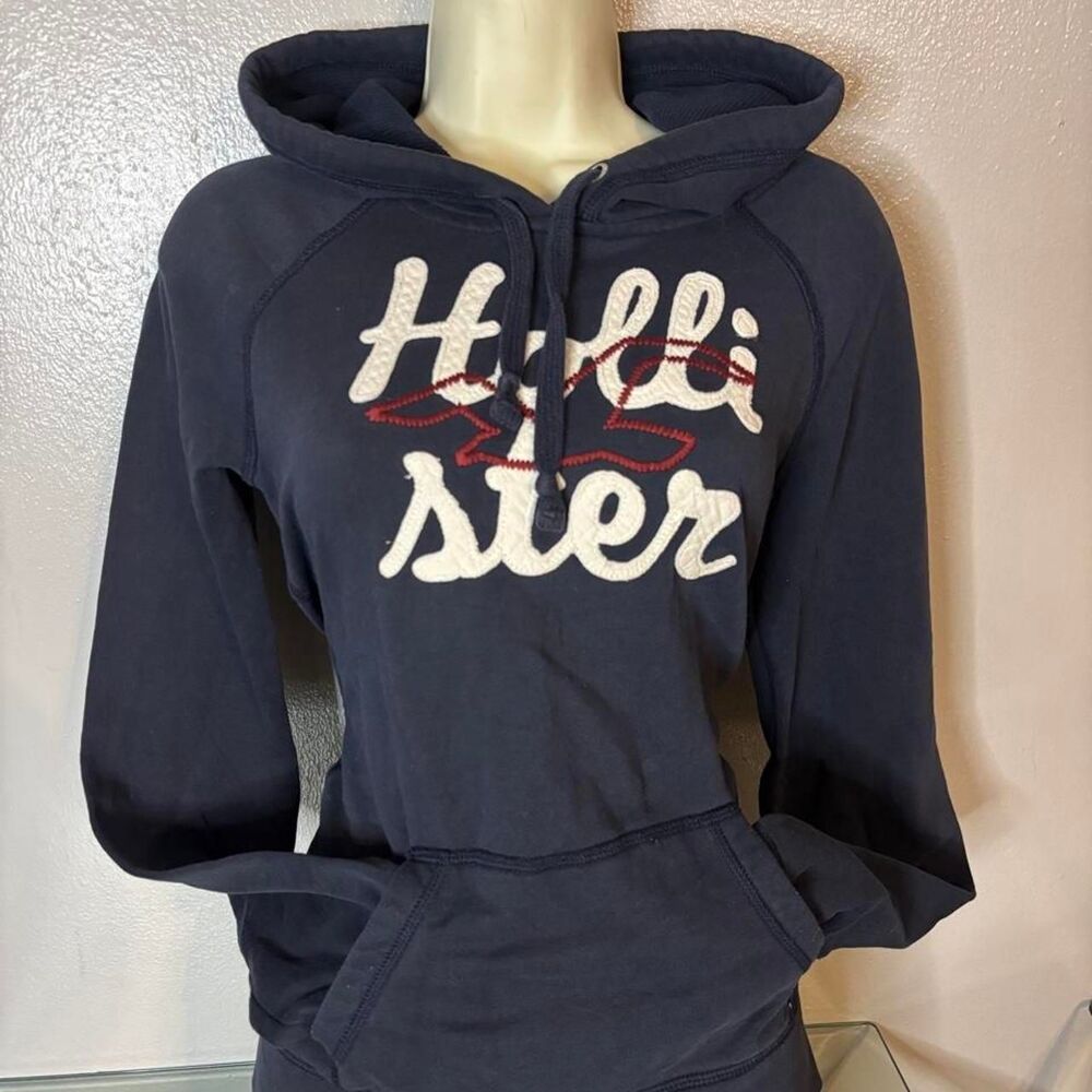 y2k Vintage Hollister Navy Blue Pullover Hoodie Size Large